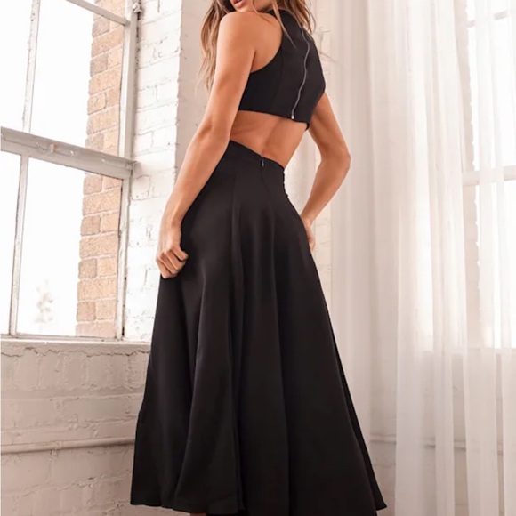 Taste of Love Black Cutout Midi Dress - Picture 2 of 4